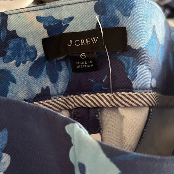 J. CREW Remi Pants in Blue Watercolor Begonia Floral Print 6 NWT AJ333 - Picture 6 of 7